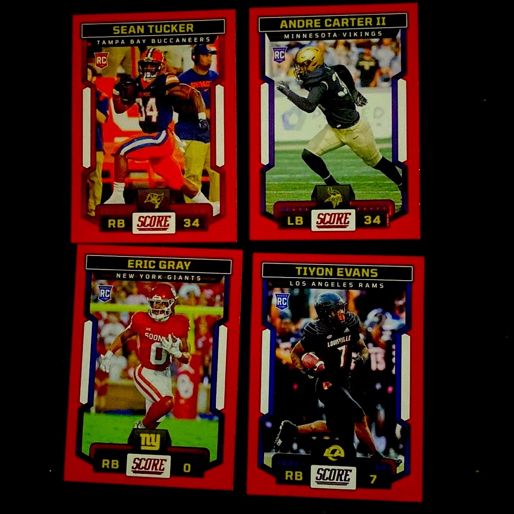 2023 Panini Score Football Red Rookie Cards (4 cards)